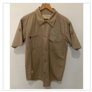 Camel Active Vintage Button Down Shirt Tan Size Large